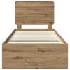 vidaXL Рамка за легло Дъб Артизан 90 x 190 cm Солидно борово дърво