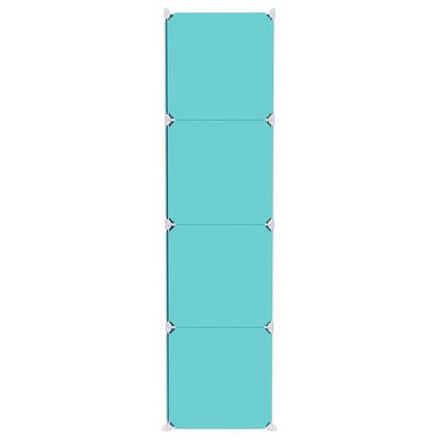 vidaXL Детски кубичен шкаф за съхранение с 12 куба, зелен, PP