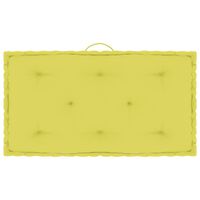 vidaXL Палетна възглавница за под, ябълковозелена, 73x40x7 см, памук