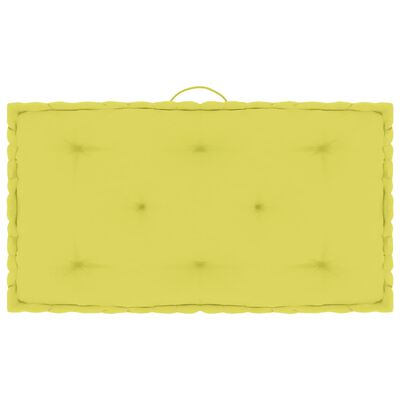 vidaXL Палетна възглавница за под, ябълковозелена, 73x40x7 см, памук