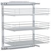 vidaXL Издърпваща се кошница за кухня 3 нива сребриста 47x35x56 см