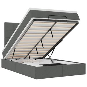 vidaXL Османска легло с матрак, тъмносиво, 120x200 см, плат