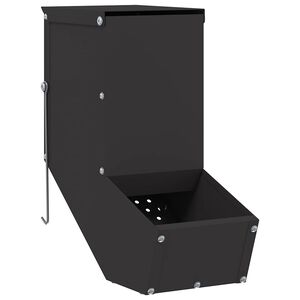 vidaXL Хранилка за зайци Черно 12,5 x 26 x 28,5 см