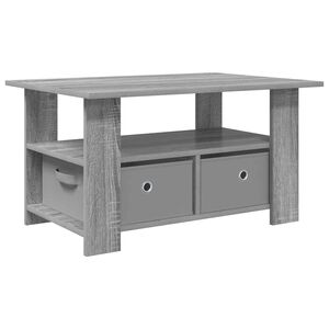 vidaXL Масичка за кафе Сив Сонома 77 x 55 x 42 см Инженерна дървесина