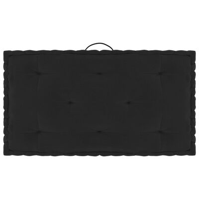vidaXL Палетни възглавници за под, 3 бр, черни, памук