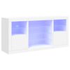 vidaXL Сайдборд с LED светлини, бял, 142,5x37x67 см