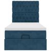 vidaXL Османска легло с матраци, тъмносиньо, 90x200 см, кадифе