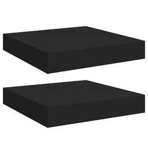 vidaXL Окачени стенни рафтове, 2 бр, черни, 23x23,5x3,8 см, МДФ