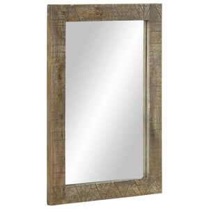 vidaXL Огледало за баня 50x2,5x70 cm Масивно дърво Манго