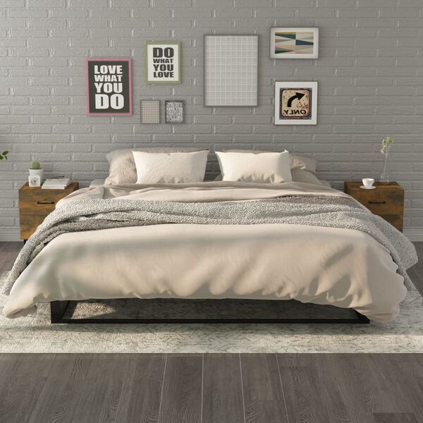 vidaXL Нощни шкафчета, 2 бр, опушен дъб, 40x35x47,5 см