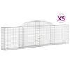 vidaXL Габионни кошници арка 5 бр 300x30x80/100 см поцинковано желязо