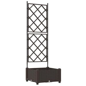 vidaXL Градинска саксия Кафяво 40 x 40 x 125,5 см ПП