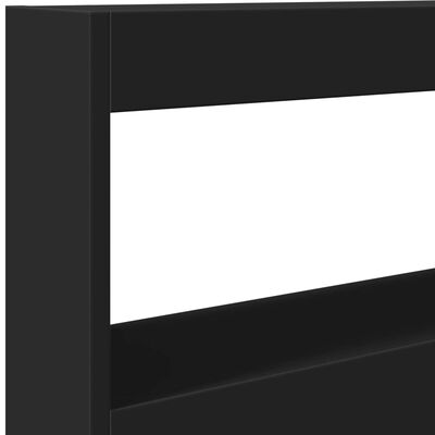 vidaXL Табла шкаф с LED, черен, 100x17x102 см