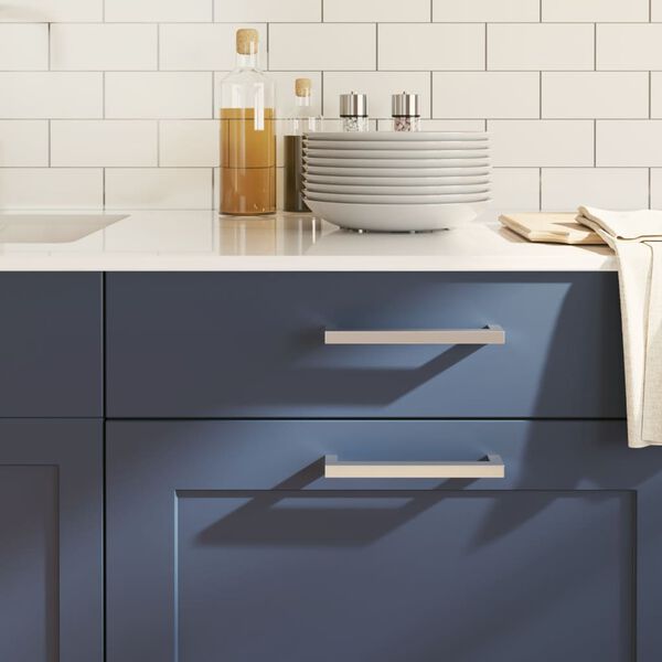 vidaXL Дръжки за шкафове, 20 бр, сребристи, 160 мм, неръждаема стомана