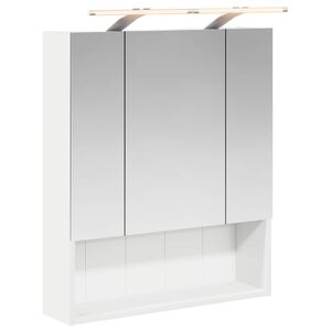 vidaXL Шкаф с огледало за баня Бяло 60 x 14.5 x 70 см Инженерно дърво