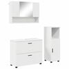vidaXL Комплект мебели за баня 3 pcs Бяло Конструирано дърво и метал.