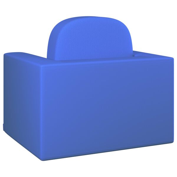 vidaXL 2-в-1 детски диван, син, изкуствена кожа