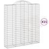 vidaXL Габионни кошници арка 15 бр 200x50x220/240см поцинковано желязо