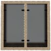 vidaXL Градинска маса със стъклен плот бежов 55x55x37 см полиратан