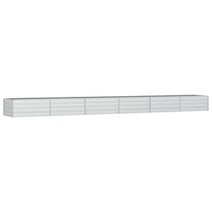 vidaXL Повдигната градинска леха, 600x80x45 см, стомана, сребриста