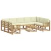vidaXL Комплект дивани за открито 10 pcs Бяло и кремаво