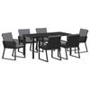 vidaXL Комплект за хранене в градината 7 pcs Черно