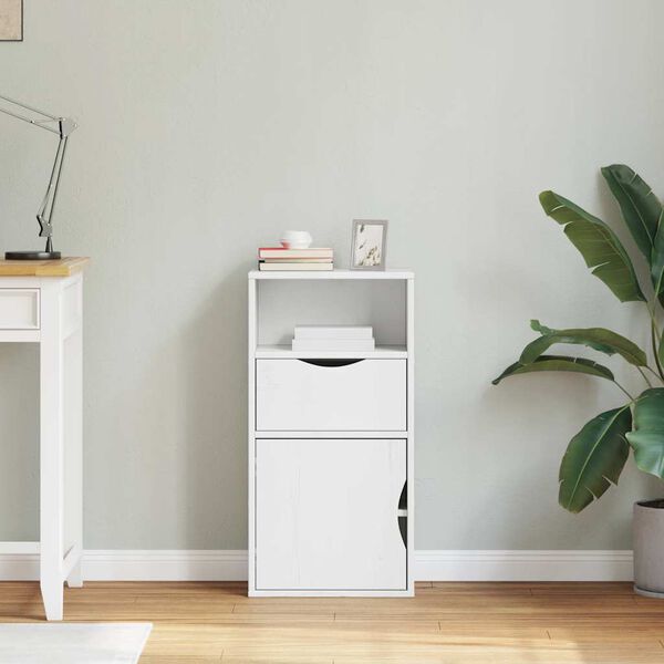 vidaXL Страничен шкаф с чекмедже ODDA White 40x24x79 cm