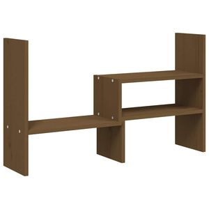 vidaXL Поставка за монитор, меденокафява, (39-72)x17x43 см, бор масив