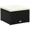 vidaXL Табуретка за крака - отоманка, от полиратан, 53x53x30 cм, черен