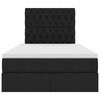 vidaXL Легло с място за съхранение и LED Черно 120 x 190 cm Полиестер