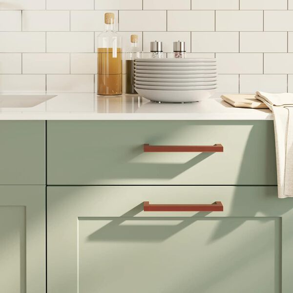 vidaXL Дръжки за шкафове, 10 бр, бронз, 160 мм, неръждаема стомана