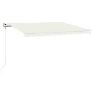 vidaXL Автоматичен сенник, LED и сензор за вятър, 400x300 см, кремав