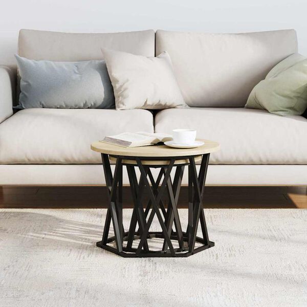 vidaXL Странична маса 2 pcs дъб сонома 50 x 50 x 40 cm