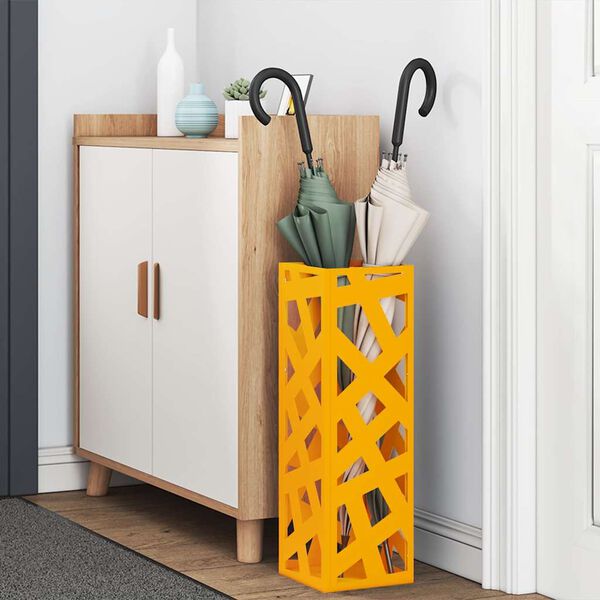 vidaXL Стойка за чадър Горчица 15,5 х 15,5 х 49 см Метал