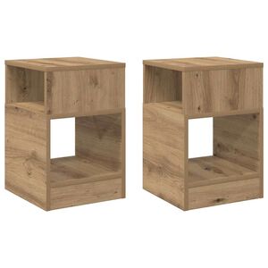 vidaXL Крайна масичка 2 бр. Дъб 30,5 x 30 x 45 см Инженерна дървесина