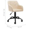 vidaXL Въртящи се трапезни столове, 2 бр, кремави, текстил