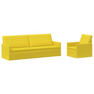 vidaXL Комплект дивани 2 pcs Светло жълто Текстил