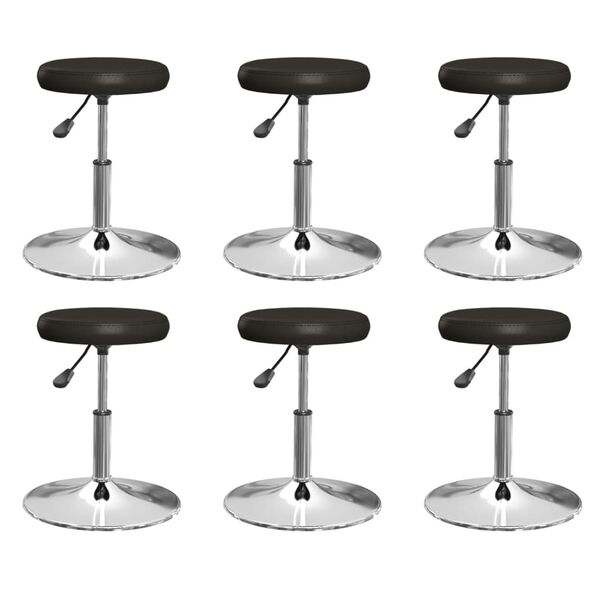 vidaXL Трапезни столове, 6 бр, черни, изкуствена кожа