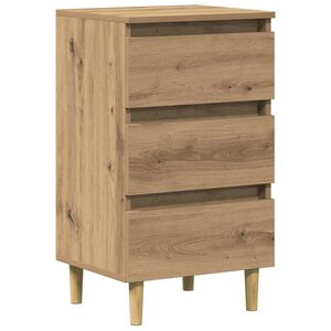 vidaXL Нощно шкафче, дъб, 40x35x69 см, инженерно дърво
