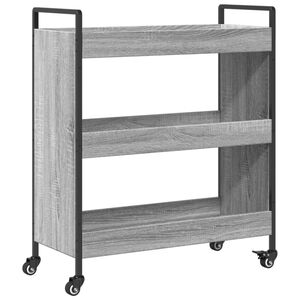 vidaXL Кухненска количка, сив сонома, 70x30x82 см, инженерно дърво