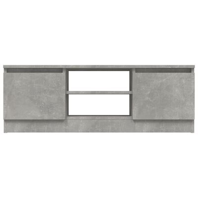 vidaXL ТВ шкаф с врата, бетонно сив, 102x30x36 см