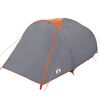 vidaXL Семейна палатка тунелна 6 местна сиво-оранжева водоустойчива