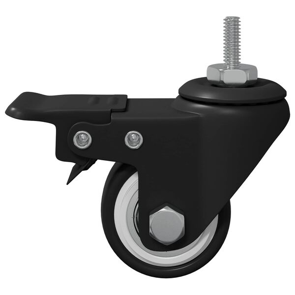 vidaXL Колела 2 pcs Черно M6 x 37 мм Желязо и найлон