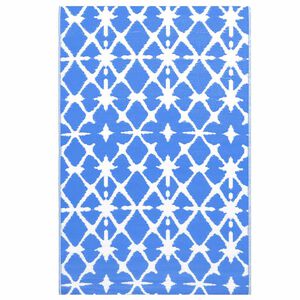 vidaXL Килим за открито, ARAKIL синьо и бяло, 160x230 см, PP