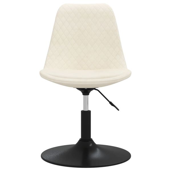 vidaXL Въртящи се трапезни столове, 4 бр, кремави, кадифе