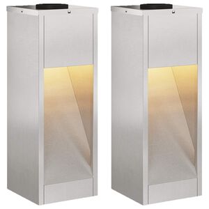 vidaXL Слънчев LED светлинен указател 2 бр. Топло бяло 18 x 18 x 50 см