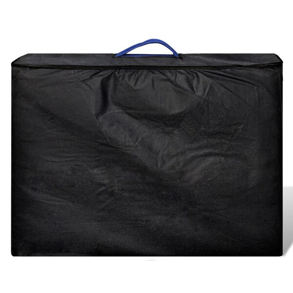 vidaXL Синя сгъваема масажна кушетка 2 зони с дървена рамка