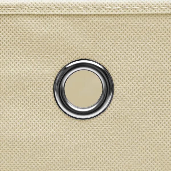 vidaXL Кутии за съхранение 4 бр нетъкан текстил 28x28x28 см кремави