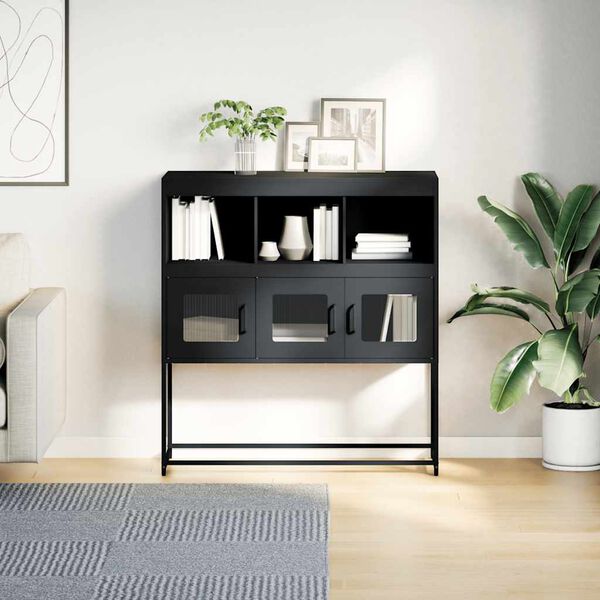 vidaXL Бюфет, антрацит, 100,5x39x107 см, студеновалцувана стомана