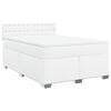 vidaXL Боксспринг легло с матрак, бяло, 140x190 см изкуствена кожа